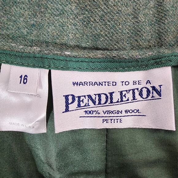 Vtg Pendleton Women's 100% Virgin Wool Pleated Trouser Pants 16 Lined Straight - Picture 7 of 10